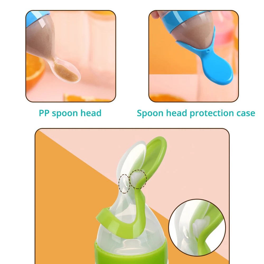 Best Silicone Baby Bottle with Spoon