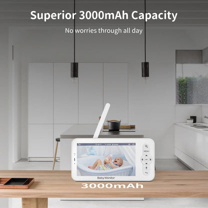 HD 5 Inch Video Monitor, LCD Mobile phone  APP Control Lullabies, For New Born
